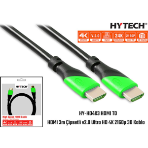 KABLO HDMI 3MT HYTECH HY-HDM3 HDMI TO HDMI 3M V2.0 ULTRA HD 4K 2160P 3D KABLO