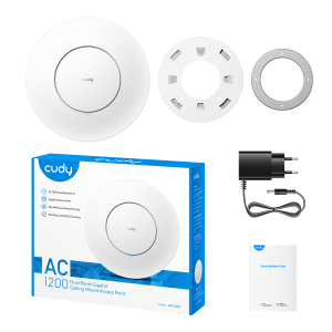 Access Point Cudy AP1300 AC1200Mbps 2.4GHz/5GHz RE/WISP Gigabit MU-MIMO 1xPoE Port Tavan Tipi Wi-Fi