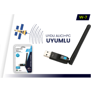 ADP CONCORD W-7 300MBPS UYDU ALICILI + PC ANTENLİ USB 2.0 802.11N / G / B KABLOSUZ ALICI DONGLE