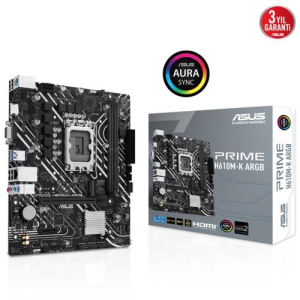 ANAKART ASUS PRIME H610M-K ARGB DDR5 SES GLAN HDMI SATA3 USB2.0 MATX 1700P (12.13.14.NESİL)