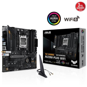 ANAKART ASUS TUF GAMING A620M-PLUS WIFI 6400MHZ 2XM.2XDP HDMISES GLAN AM5 MATX