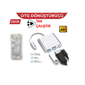 ÇEVİRİCİ CONCORD 2005 TYPE-C TO HDMI 4K USB 3.0 DÖNÜŞTÜRÜCÜ