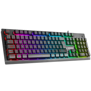 KLAVYE RAMPAGE MIRACLE K2 SIYAH USB RGB AYDINLATMALI Q STANDART GAMING OYUNCU