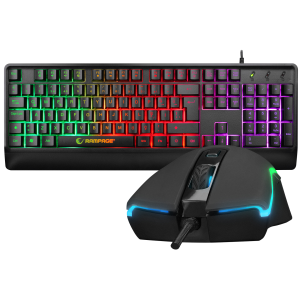 KLAVYE SET RAMPAGE KM-99 DOBBLE RAINBOW BACKLIGHT 7 TUŞLU 6400DPI GAMING