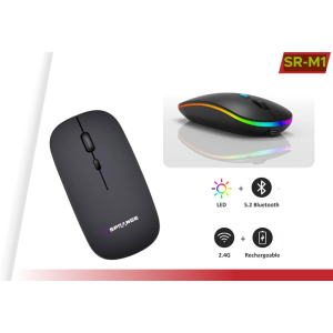 MOUSE SPRANGE SR-M1 LED KABLOSUZ BLUETOOTH ŞARJLI TYPE-C 500MAH 800/1200/1600DPI