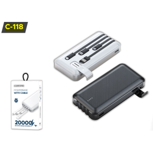 POWERBANK CONCORD C-118 20.000MAH 2XUSB MICRO+TYPE-C GİRİŞ TAŞINABİLİR HIZLI ŞARJ CİHAZI