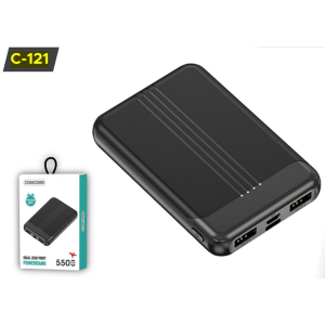 POWERBANK CONCORD C-121 5500MAH 2XUSB MICRO+TYPE-C GİRİŞ TAŞINABİLİR HIZLI ŞARJ CİHAZI