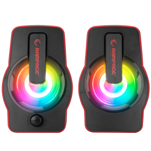 SPEAKER RAMPAGE RMS-G7 FALSETTO 2.0 6 WATT RGB LEDLI KIRMIZI MULTIMEDIA GAMING USB HOPARLÖR