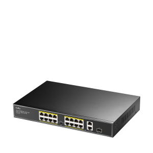 Switch 16 Port Cudy FS1018PS1 10/100Mbps 1xSFP 2xGE RJ45 VLAN&Extend Mode 250m 200W 1U POE+ Ethernet