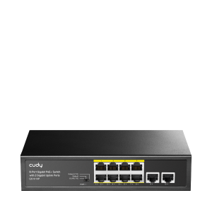 Switch 8 Port Cudy GS1010P 10/100/1000Mbps 2xGE Uplink VLAN&Extend Mode 250m 120W POE+ Ethernet